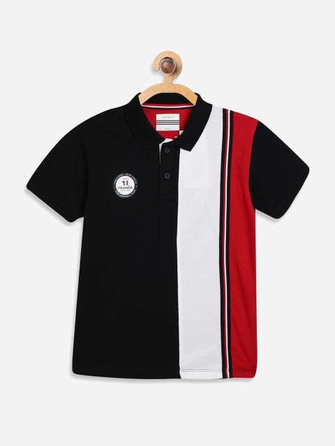 

Octave Boys Navy Blue Striped Polo Collar Applique T-shirt