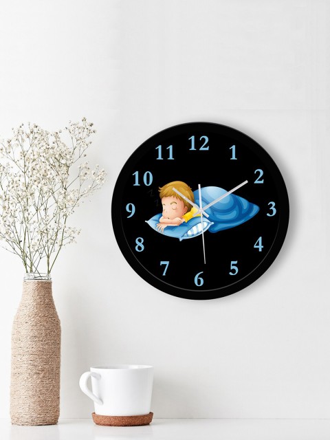 

WENS Black Sleeping Time Printed Analogue Non-Ticking Battery Operated Kids Wall Clock