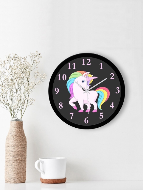

WENS Black & Purple Printed Traditional 29 cm Wall Clock