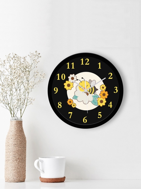 

WENS Black & Yellow Printed Contemporary 29 cm Wall Clock