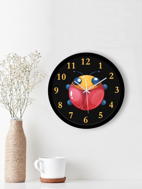 

WENS Black & Orange Printed Traditional 29 cm Wall Clock