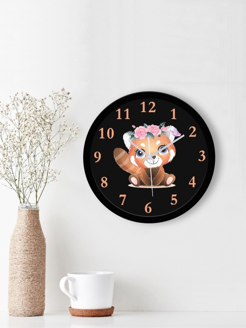 

WENS Black & Orange Printed Traditional 29 cm Wall Clock