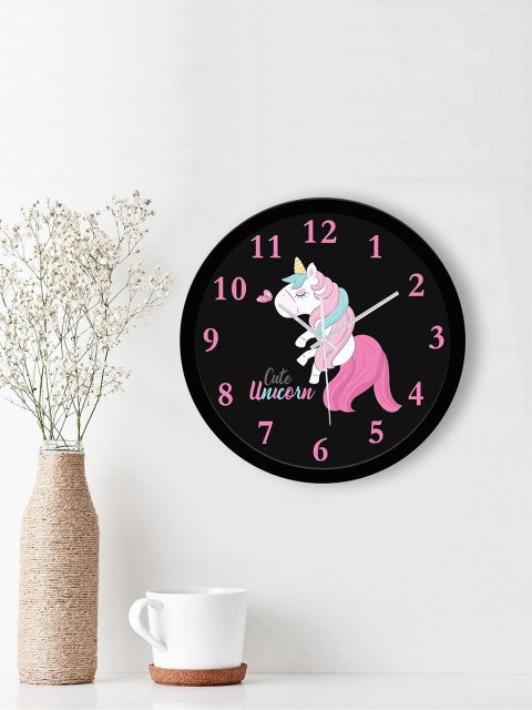 

WENS Black & Pink Printed Contemporary 29 cm Wall Clock