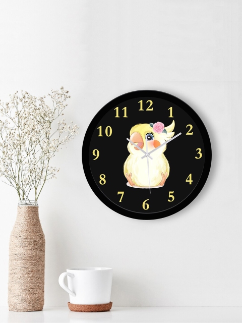 

WENS Black & Yellow Printed Traditional 29 cm Wall Clock