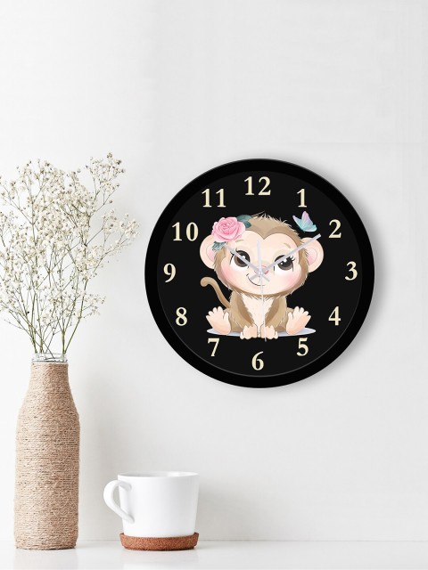 

WENS Black & Brown Printed Contemporary 29 cm Wall Clock