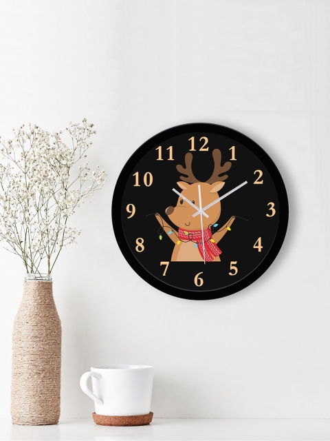 

WENS Black & Brown Printed Contemporary 29 cm Wall Clock