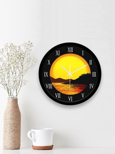 

WENS Black & Yellow Printed Contemporary 29 cm Wall Clock