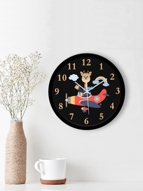 

WENS Black & Brown Printed Contemporary 29 cm Wall Clock