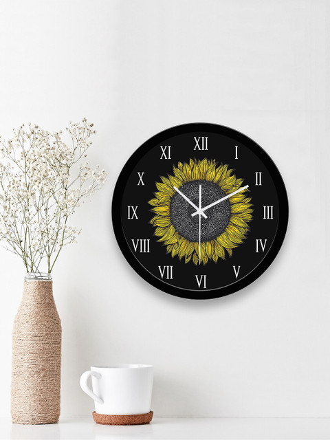

WENS Black & Yellow Printed Contemporary 29 cm Wall Clock