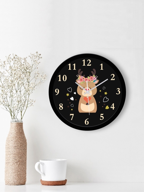 

WENS Black & Brown Printed Contemporary 29 cm Wall Clock