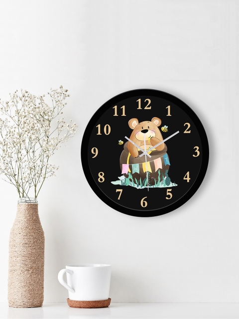 

WENS Black & Brown Printed Contemporary 29 cm Wall Clock