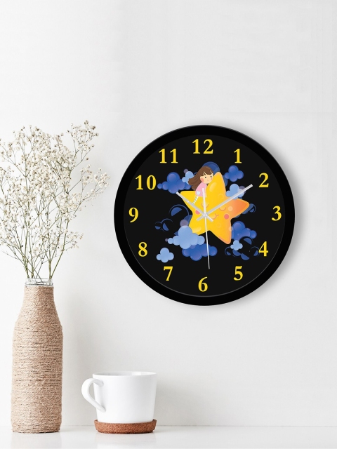 

WENS Black & Yellow Printed Contemporary 29 cm Wall Clock