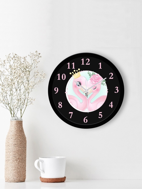 

WENS Black & Pink Printed Contemporary 29 cm Wall Clock