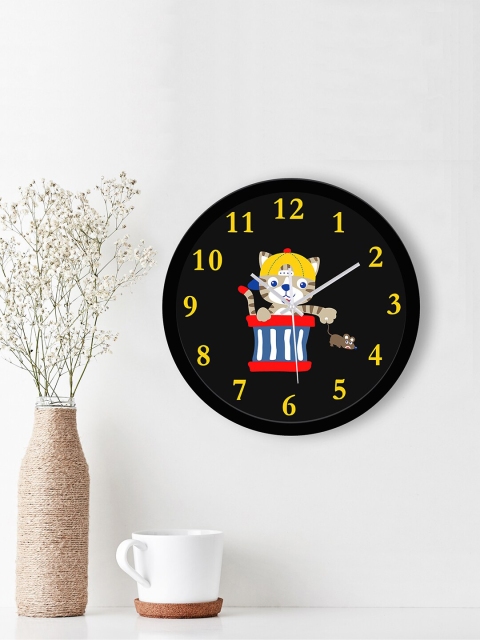 

WENS Black & Yellow Printed Contemporary 29 cm Wall Clock