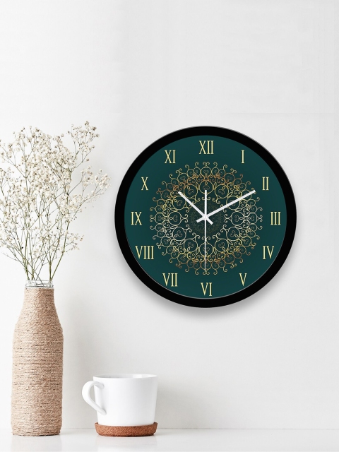 

WENS Black & Green Printed Contemporary 29 cm Wall Clock
