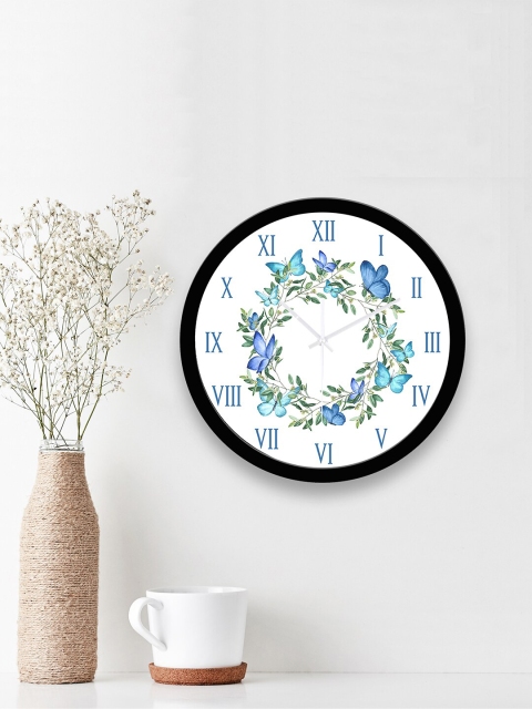 

WENS White & Blue Printed Contemporary 29 cm Wall Clock