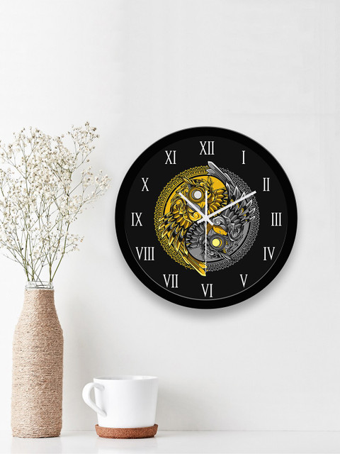 

WENS Black & Yellow Printed Contemporary 29 cm Wall Clock