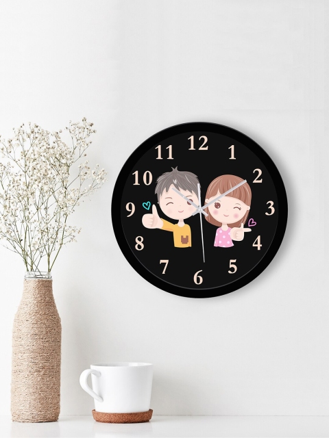 

WENS Black & Pink Printed Contemporary 29 cm Wall Clock