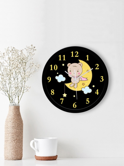 

WENS Black & Yellow Printed Contemporary 29 cm Wall Clock