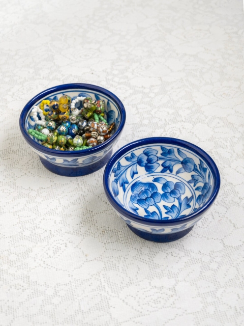 

Neerja Blue & White 2 Pieces Floral Printed Ceramic Glossy Bowls