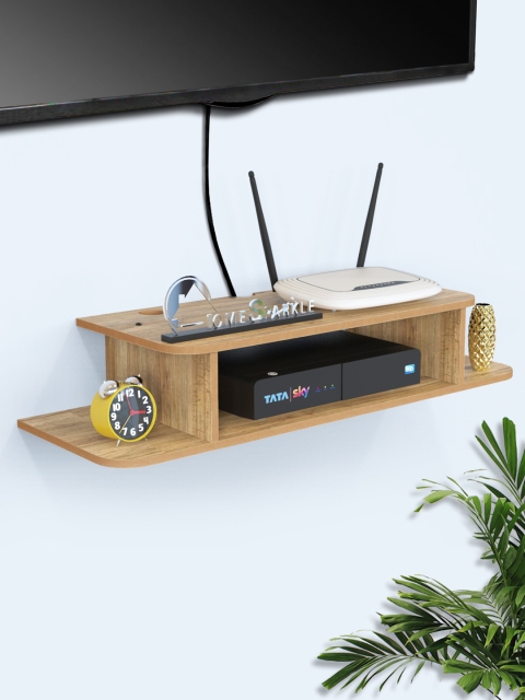 

Home Sparkle Brown MDF Basic Wall Shelf