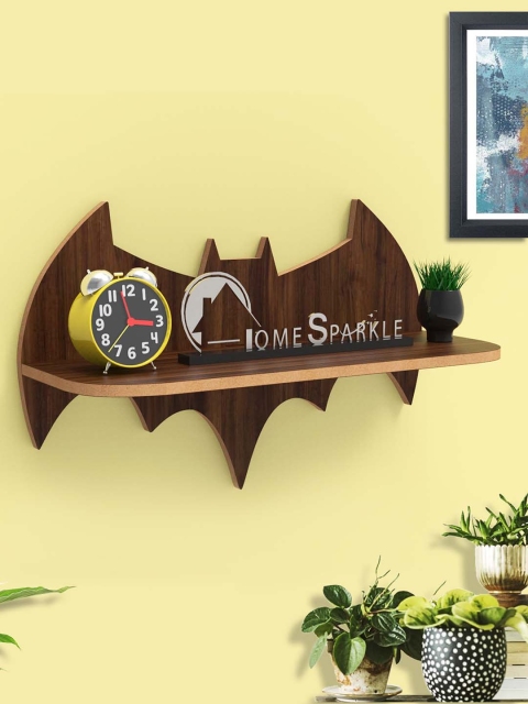 

Home Sparkle Brown MDF Basic Wall Shelf