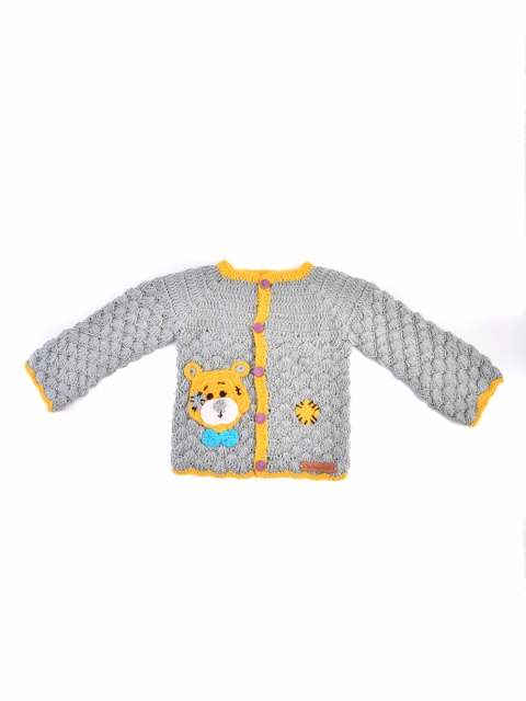 

The Original Knit Unisex Kids Grey & Yellow Cardigan