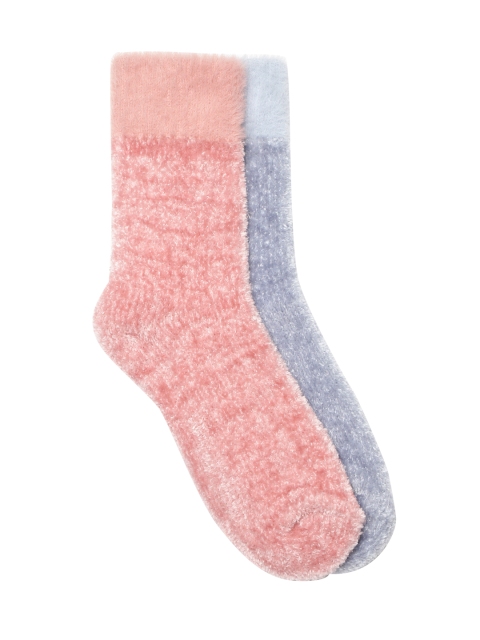 

Marks & Spencer Women Pack of 2 Velvet Finish Ankle Length Socks, Pink