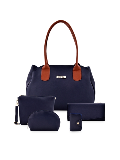 

LaFille Blue PU Structured Shoulder Bag