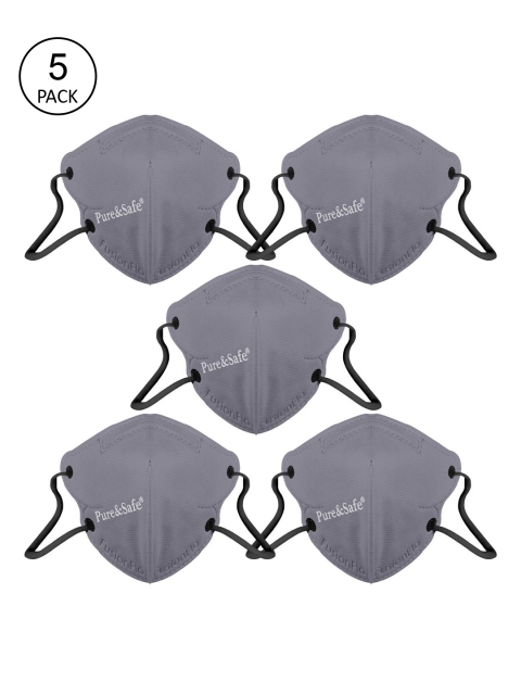 

KHADI ESSENTIALS Kids Grey Pack of 5 Reusable 5-Ply Protective N95 Masks