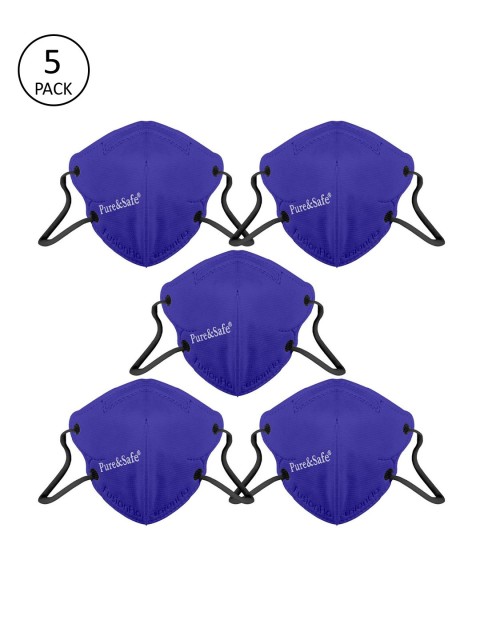 

KHADI ESSENTIALS Kids Blue Pack of 5 Reusable 5-Ply Protective N95 Masks