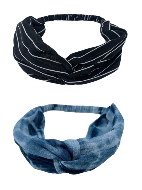 

Mint & Oak Women Navy Blue & White Set of 2 Hairbands