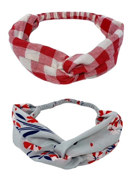 

Mint & Oak Women Red & Grey Part Starter Hairbands Pack of 2
