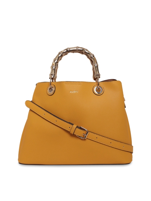 

ALDO Women Yellow Structured Handheld Bag
