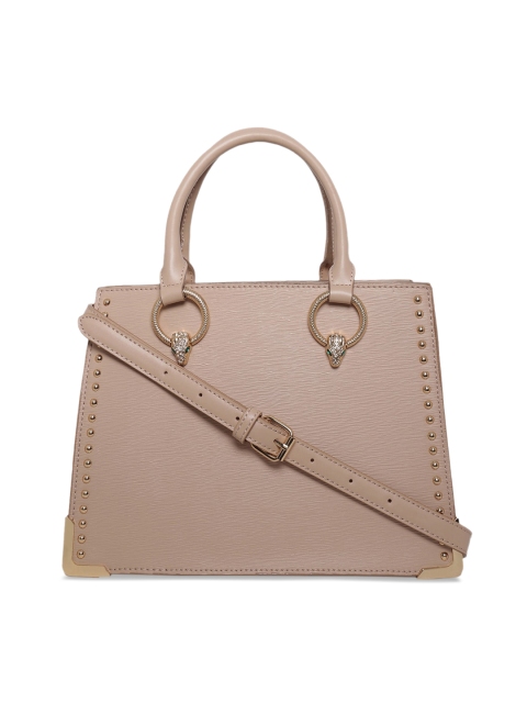 

ALDO Beige PU Structured Handheld Bag