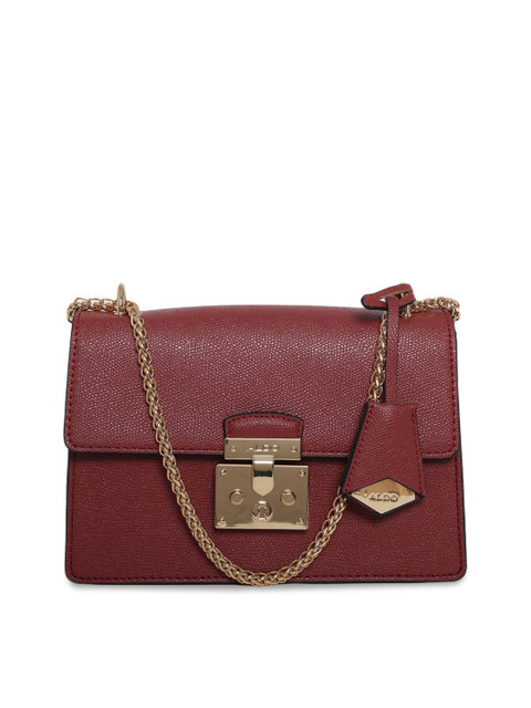 

ALDO Red Solid PU Structured Sling Bag With Buckle Detail