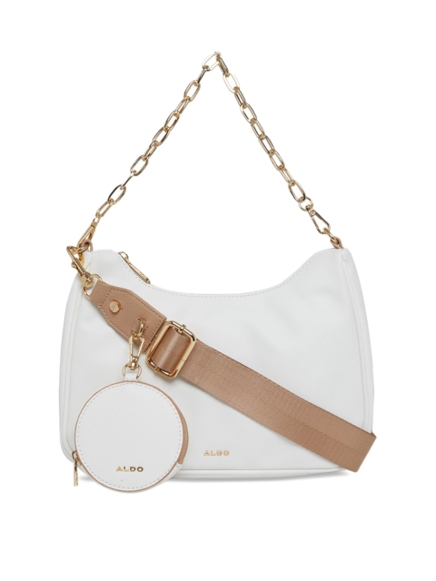 

ALDO Women White PU Structured Hobo Bag