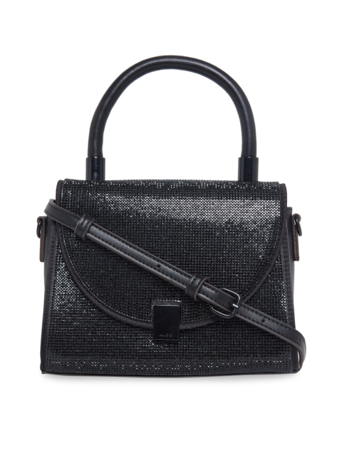 

ALDO Black Textured PU Structured Handheld Bag