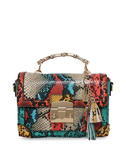 

ALDO Coral Animal Printed PU Structured Satchel with Tasselled