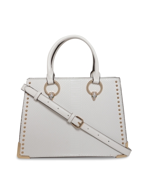 

ALDO White PU Structured Handheld Bag