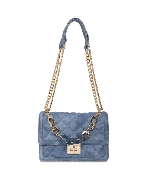 

ALDO Blue & Gold-Toned Structured Shoulder Bag