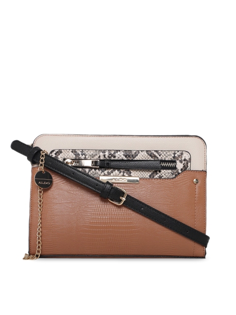 

ALDO Brown Animal Printed PU Swagger Handheld Bag