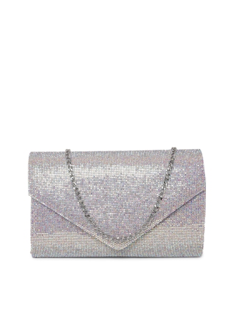

ALDO Silver-Toned Embellished PU Sling Bag