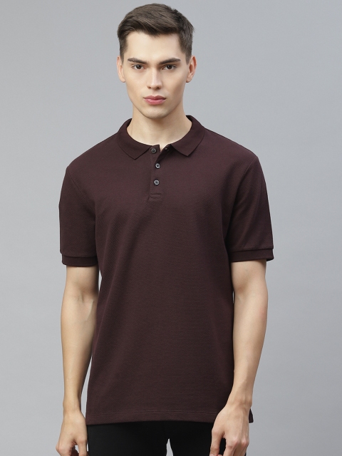 

Marks & Spencer Men Burgundy Polo Collar T-shirt