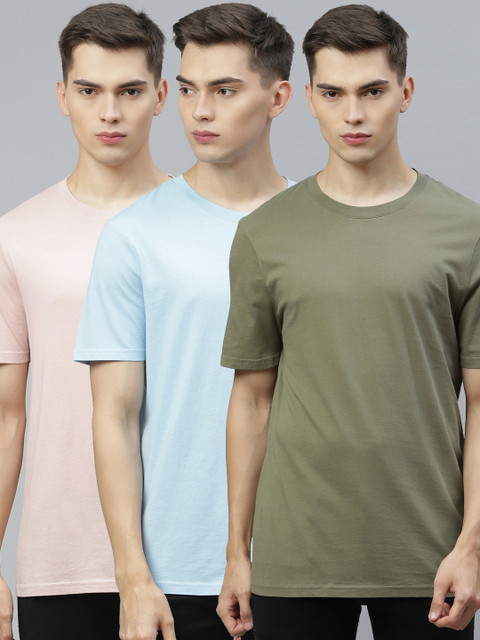 

Marks & Spencer Men Set of 3 Slim Fit T-shirt, Olive