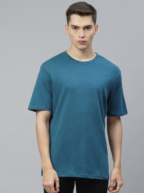 

Marks & Spencer Men Teal Blue Cotton T-shirt