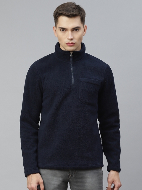 

Marks & Spencer Men Navy Blue Sherpa Pullover