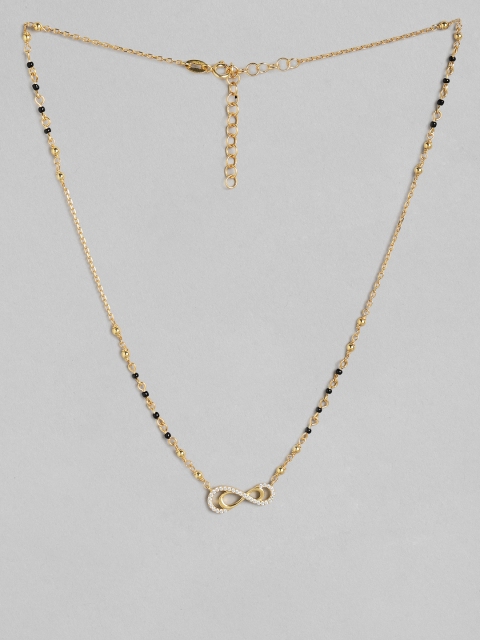 

Carlton London Women Black & Gold-Toned Artificial Stone Studded Mangalsutra