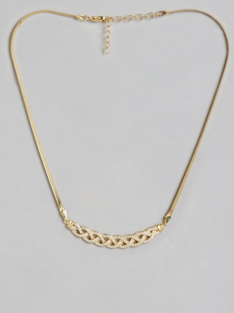 

Carlton London Gold-Toned Brass Gold-Plated Handcrafted Necklace