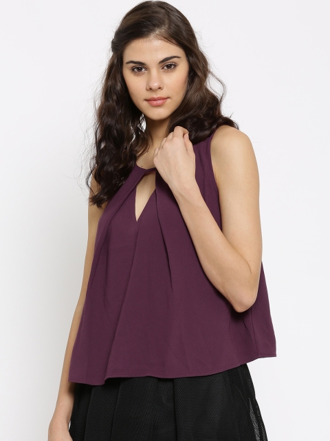 

FOREVER 21 Women Purple Solid Top